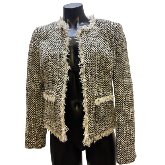 NWT L'agence Tweed Jacket Black & White Size 6 - Picture 1 of 7